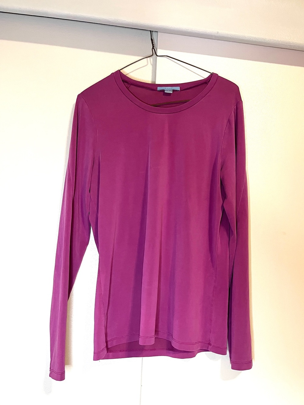 Women's Magenta Long Sleeve Crewneck Top  - size Large REDUCED